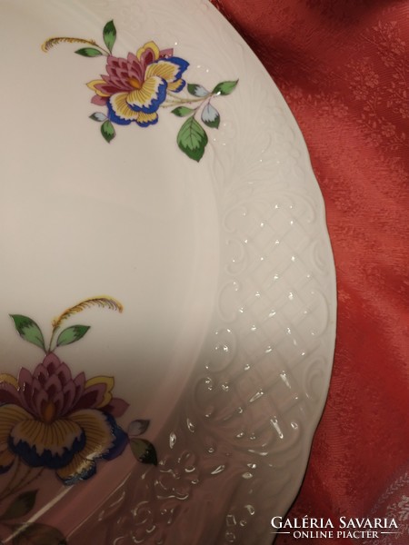 Gyönyörű virágmintás porcelán nagy kerek kínáló tál