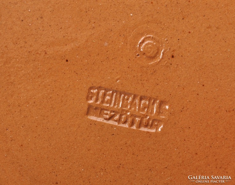 Sándor Steinbach Mezőtúr folk art deco ceramic wall plate, marked