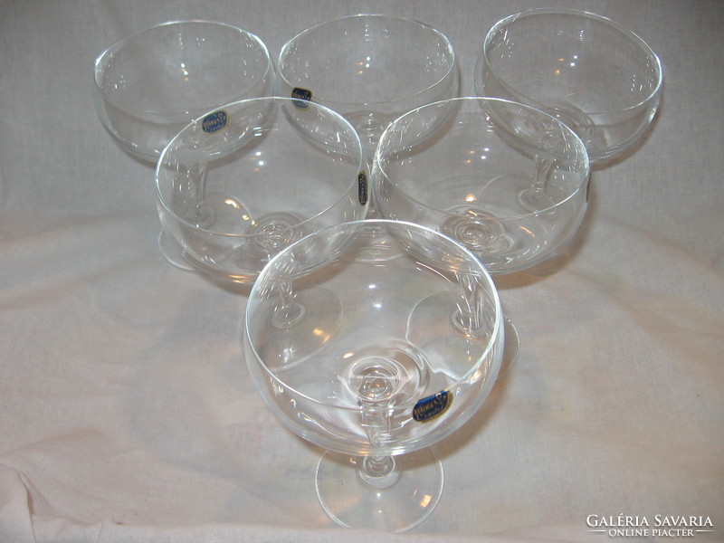 Set of elegant champagne glasses with bohemia crystal
