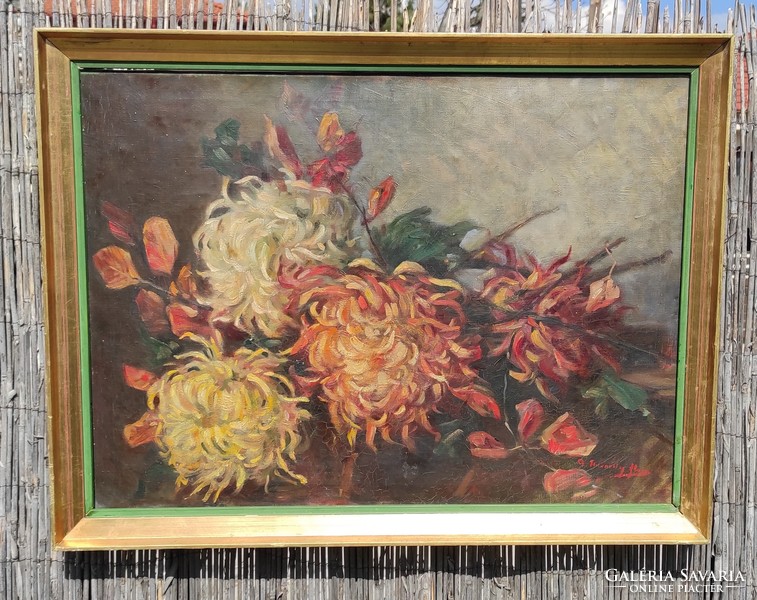 Beautiful colorful table still life painting, udvardy flora painting