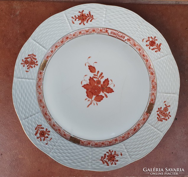1 db 1955-ös Herendi Apponyi utasellátó porcelán lapos tányér, átmérő 25,5 cm