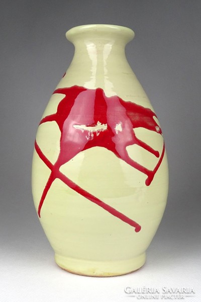 1I137 Mid-Century Marked German Buttered Applied Art Retro Ceramic Vase 24.5 Cm