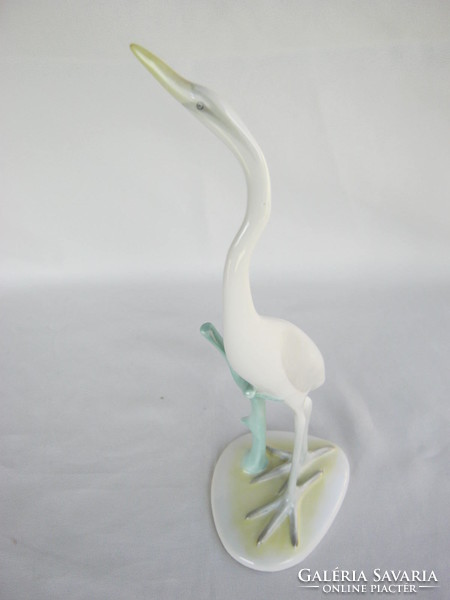 Retro ... Aquincumi porcelain nipple figurine large size 28 cm bird heron crane