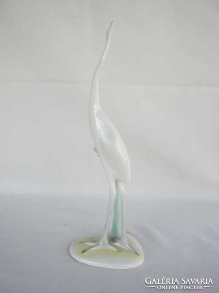Retro ... Aquincumi porcelain nipple figurine large size 28 cm bird heron crane