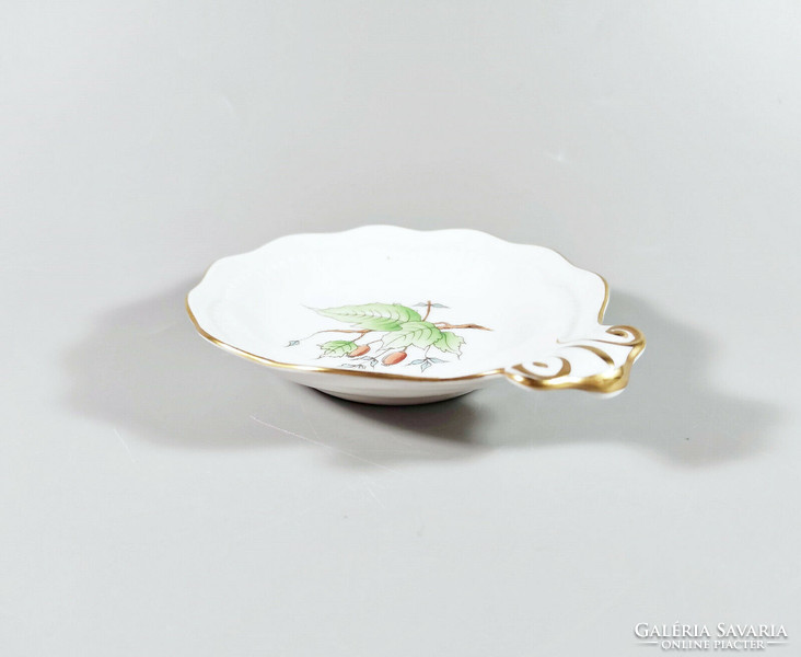Herend, rosehip pattern 13.2 Cm hand-painted small porcelain bowl, flawless! (I070)