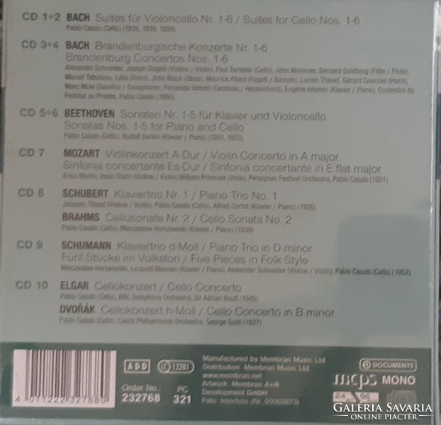 PORTRAIT PABLO CASALS  -  10 CD -S  CSELLÓ   SET