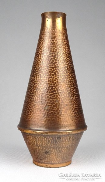 1I337 handcrafted copper vase beautiful goldsmith work 20.5 Cm