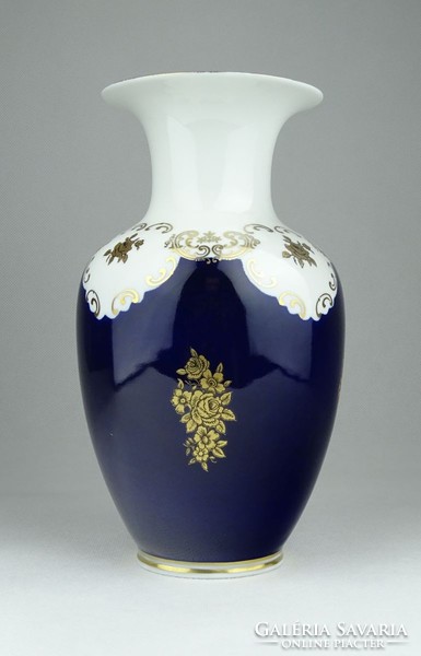 0X983 gilded cobalt blue porcelain vase 18.5 Cm