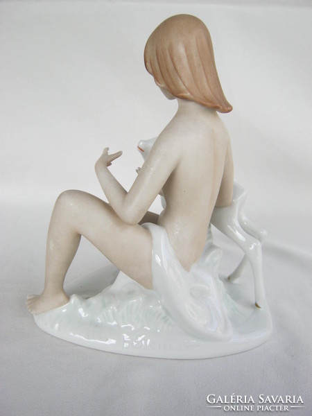 Retro ... Wallendorf porcelain figure with female nude doe