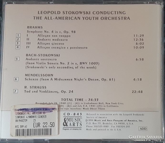 LEOPOLD STOKOWSKI DIRIGÁL   CD   RITKA !
