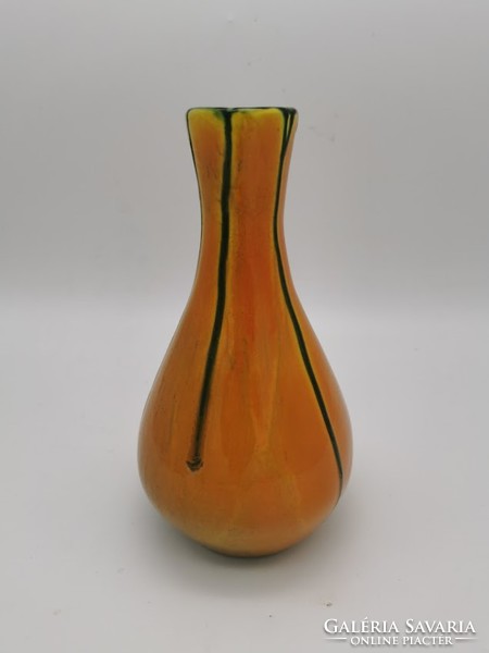 Retro vase, Hungarian handicraft ceramics, Francis Peter, 21 cm