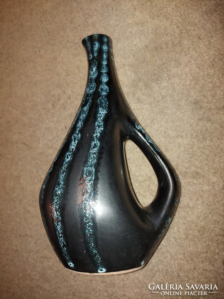 Tófej kerámia váza, 25 cm, csőrén két leverődéssel
