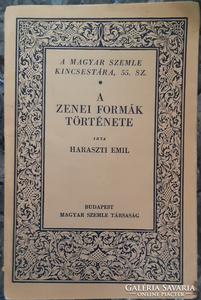 Emil Haraszti: the history of musical forms
