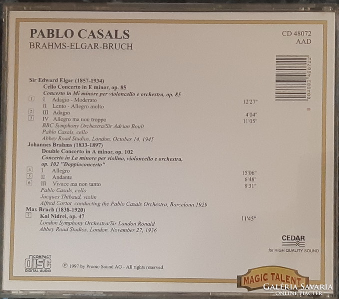 Pablo casals cello 2 cd