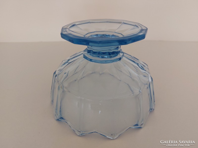 Offering compote bowl with old blue glass stem