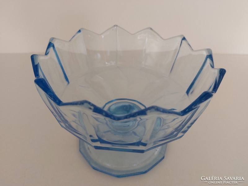 Offering compote bowl with old blue glass stem