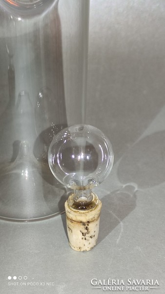 Kézműves alkotás fújt üveg  gyümölcs  egyedi  készlet palack dugóval + 8 pohár pálinkás