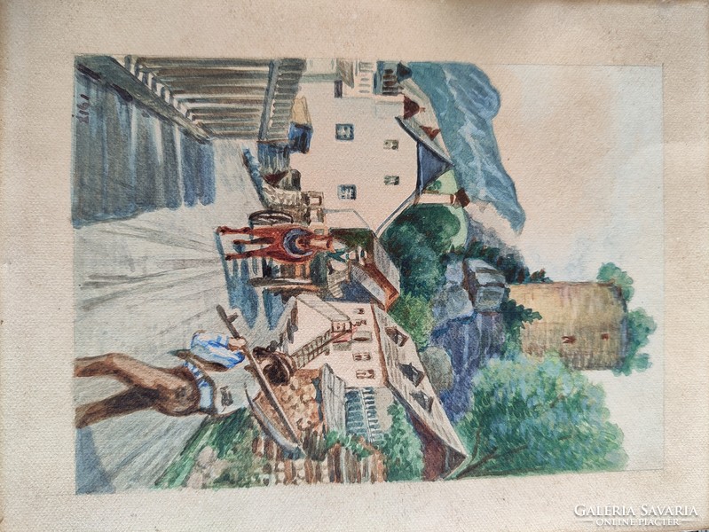 Antik akvarell 1917