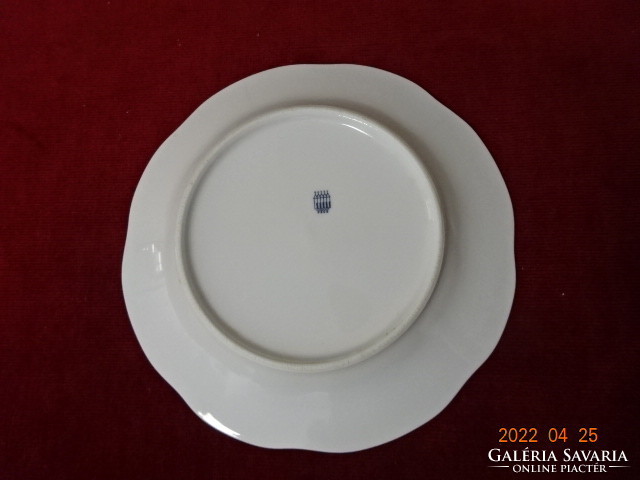 Zsolnay porcelain small plate with purple and red pattern, five for sale. He has! Jókai.