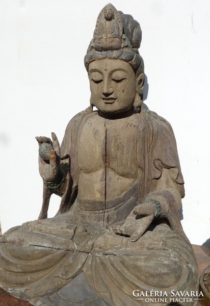 Kb.600 éves, 80 cm, fa Guan Yin szobor.