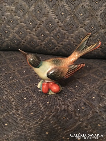 Antique Herend porcelain hummingbird with berries