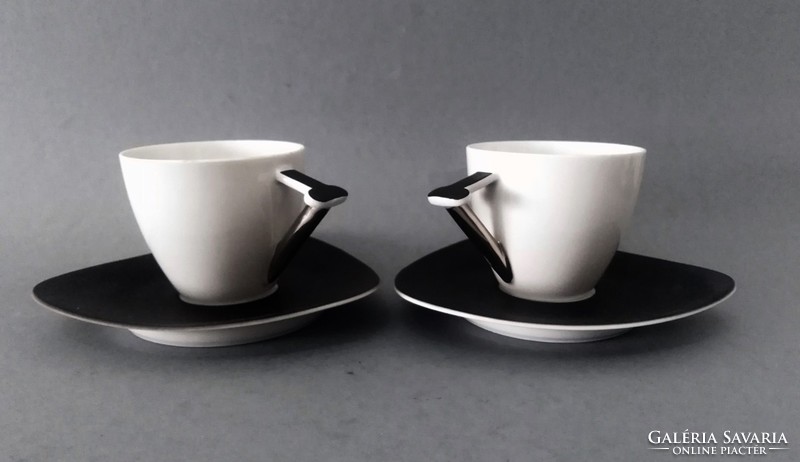 Jiri lastovicka contemporary / postmodern 'delta' coffee cup couple, 1988 thun studio