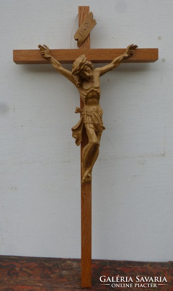 Old wooden cross - crucifix / Jesus.