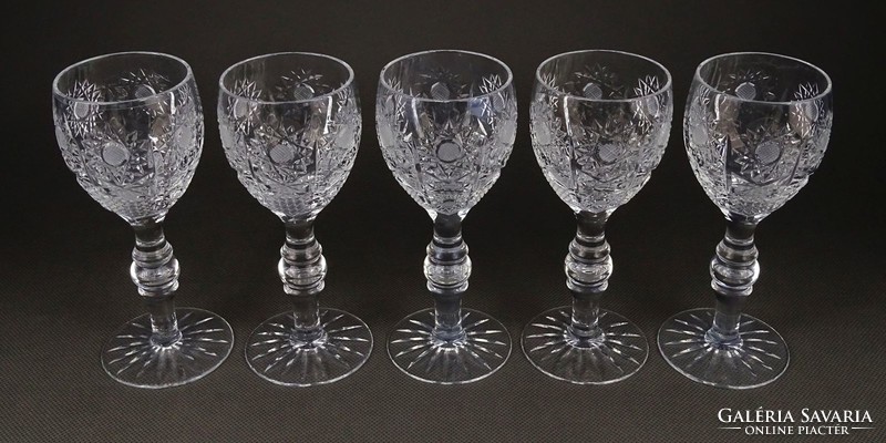 1I579 polished short drink crystal glass set of 5 pieces