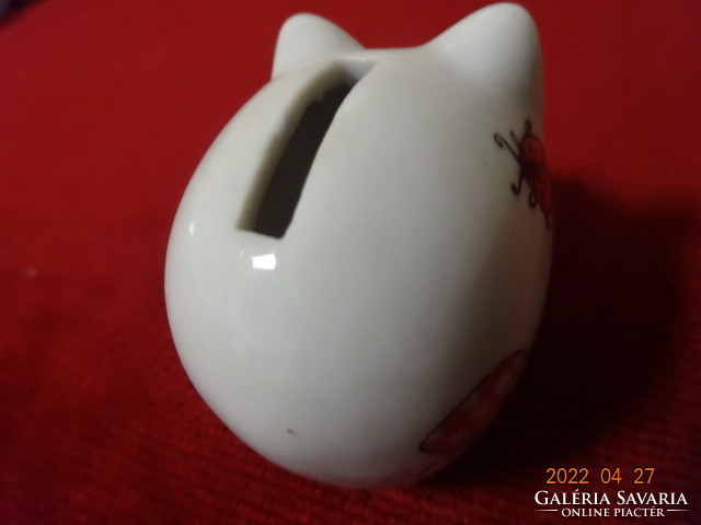 German porcelain luck pig with money box, inscription He has! Jókai.