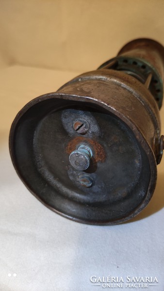 Antik BACCARAT üveg betéttel eredeti francia bányász lámpa