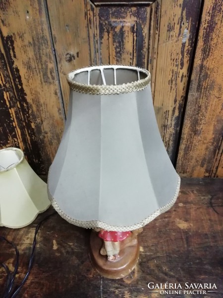 Ceramic lamp, from the middle of the 20th century, hummel style lamp, handmade