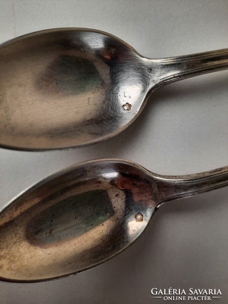 2 silver teaspoons with Viennese Diana sign