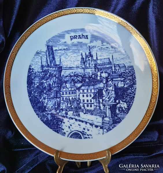 I got it down !!!! Prague decorative plate with gilded border