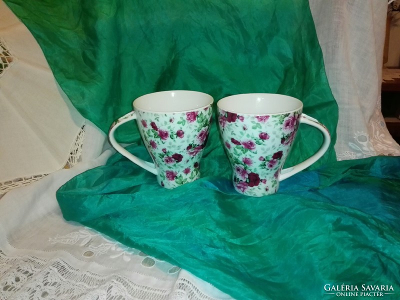 Beautiful porcelain, romantic, rosy mug, cup.