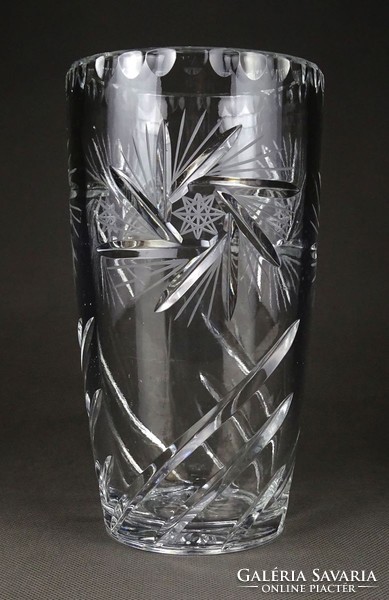 1I602 Hibátlan csiszolt üveg kristály váza 20 cm