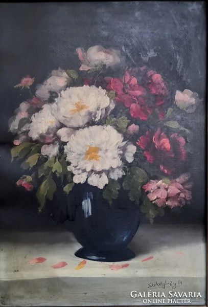 FK/194 - Székelyhidy Stark András festőművész – Virágcsendélet című festménye