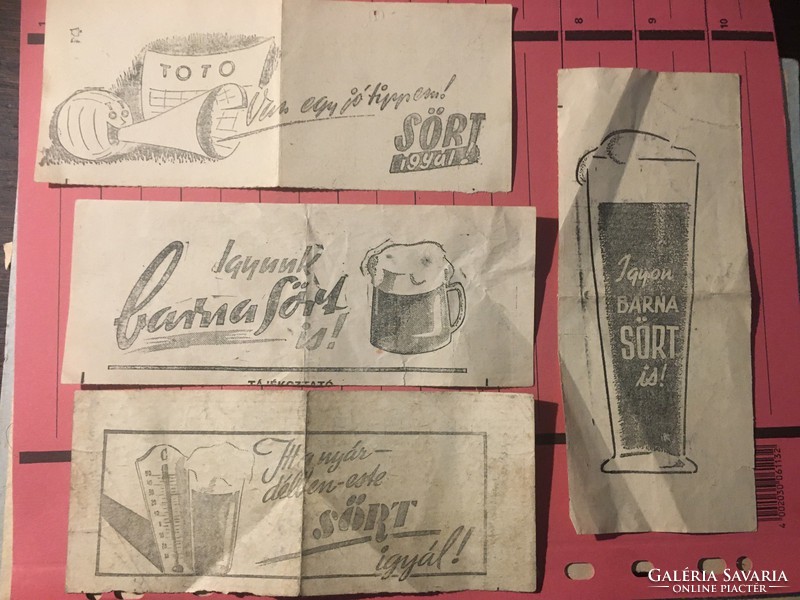 Beer advertising on 11 1950 toto coupons !!!