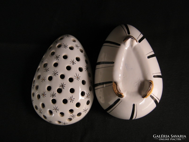 FIM Budapest porcelán áttört mintázatú tojás bonbonier