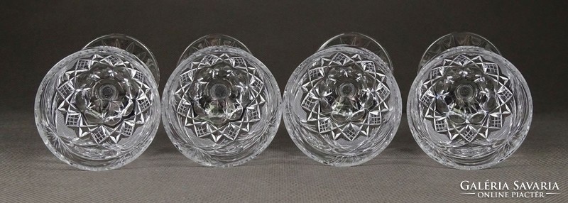 1I596 polished short drink crystal glass set of 4 pieces