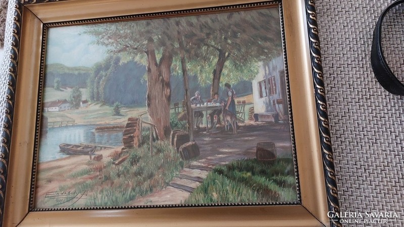 (K) marked, beautiful still life painting from 1941 with 42x34 ccm frame