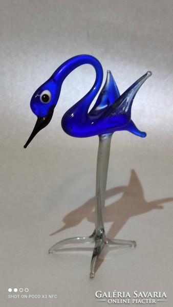 AKCIÓS ÁRON!!  nagy méretű üveg kék madár figura