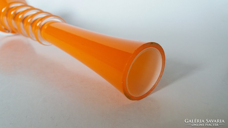 Retro narancssárga üvegváza régi üveg váza 29,5 cm