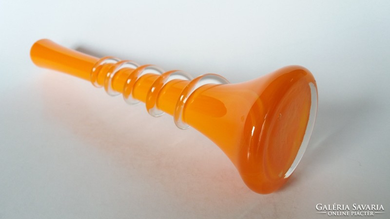 Retro narancssárga üvegváza régi üveg váza 29,5 cm