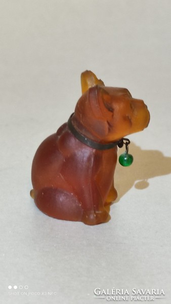 Antique czech art - deco glass french bulldog dog figurine