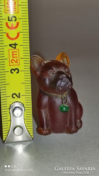 Antique czech art - deco glass french bulldog dog figurine