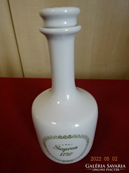 Lowland porcelain brandy bottle with soprano inscription and green pattern. He has! Jókai.