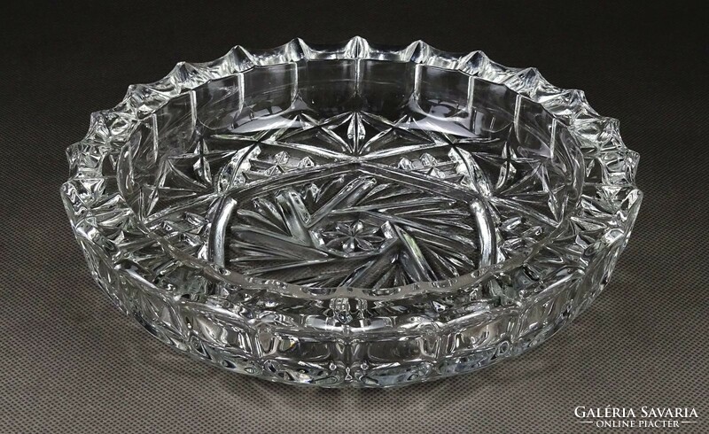 1I636 mid century thick walled glass ashtray ~ 1960