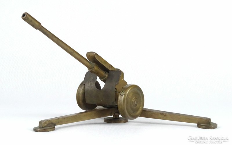 1I695 old world war relic copper anti-aircraft gun machine gun mockup