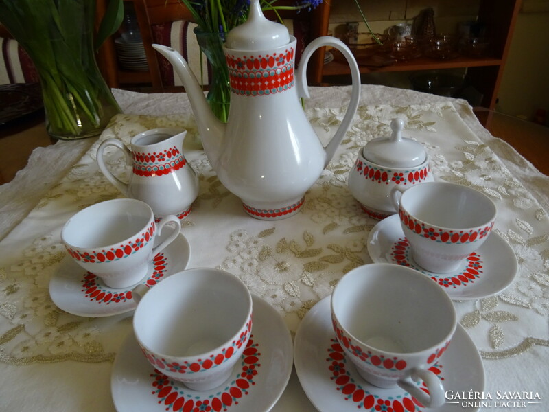 Porcelán Kahla retro kávéskészlet 4 személy 