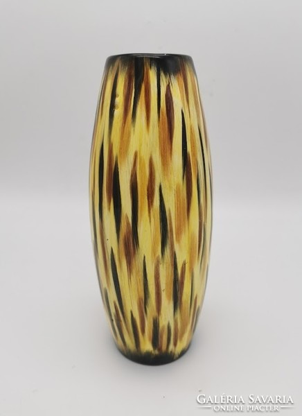 Retro vase, Hungarian handicraft ceramics, 23 cm